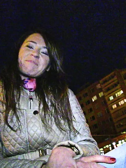 Brunette drops jacket clothes