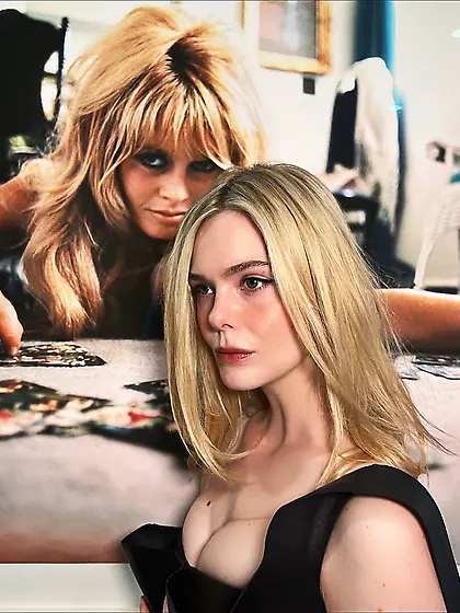 Elle Fanning in a black dress