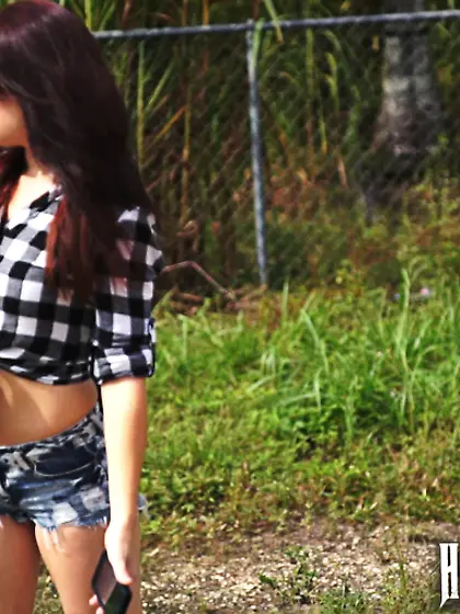 Cute brunette teen checked