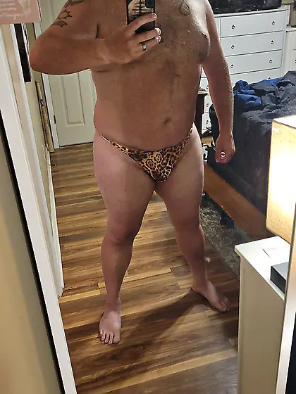 Thick Daddy In Leopard Thong Ready To Take You