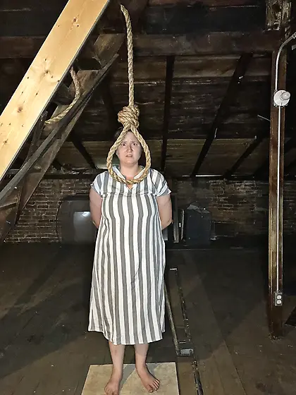 Condemned behind the noose