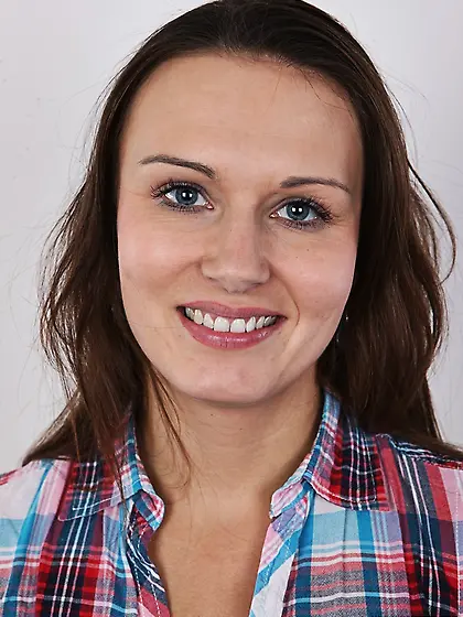 Slim brunette babe small