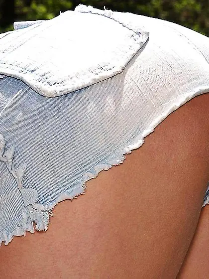 Yasmine Gold strips her sexy lingerie outdoors and teases us wit