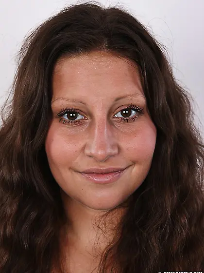 Happy cute chick displays