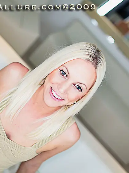 Lusty blonde Kacey Jordan hotly poses and eats cock down yearnin