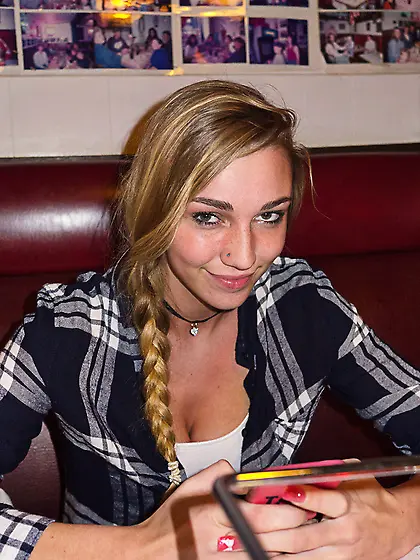 Blonde teen pierced tits