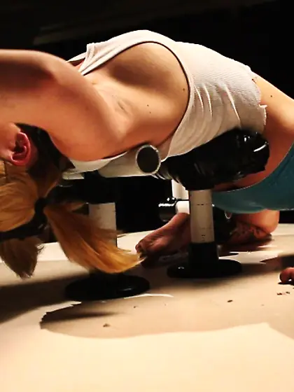 Blonde lass punished basement