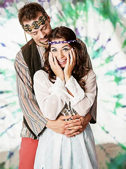 Cute hippie girl seducing