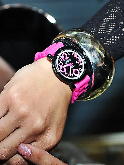 Wild madam having dark hair and wearing white lingerie is gettin