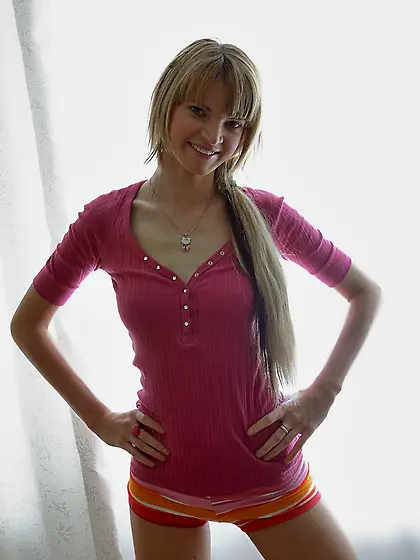 Short haired and sexy looking blonde takes him all the way in