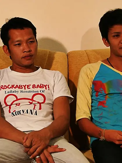 Asian studs white shirt