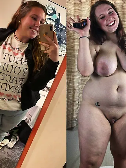 dressed undressed beauty with huge tits