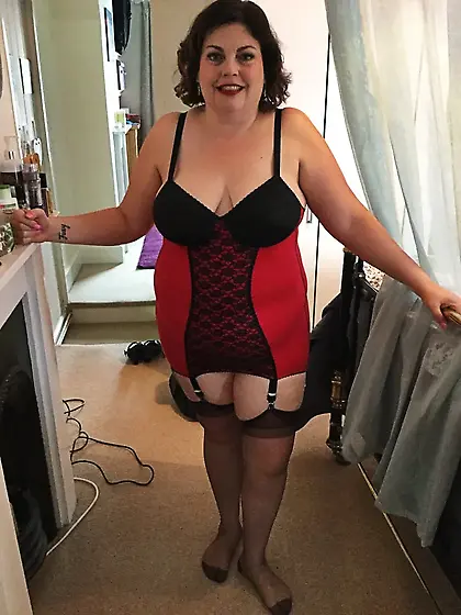 Pin up dress and corset stockings