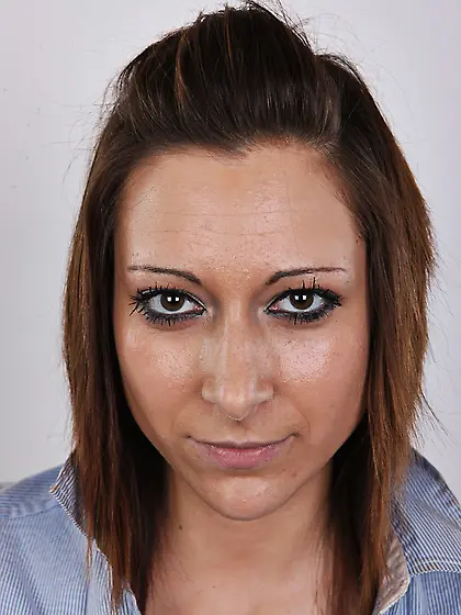 Brunette chick small tits