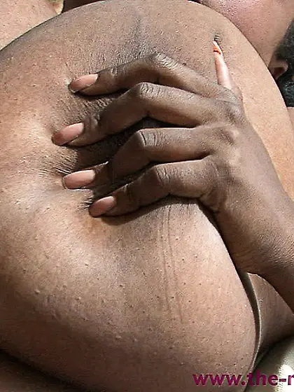 Playful black plumper teasingly