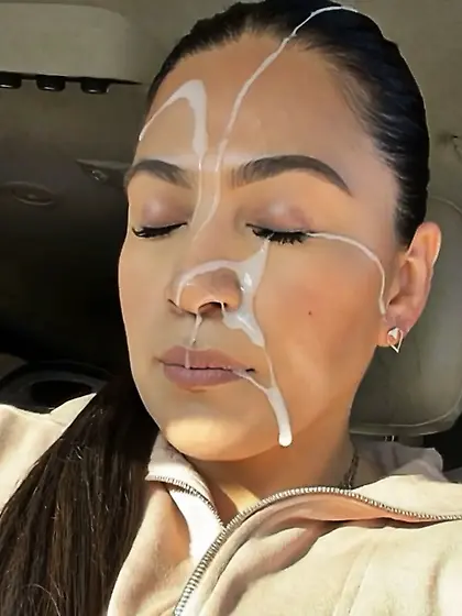 Latina milf public facial