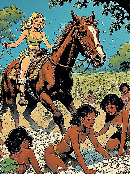 plantation mistress and slaves