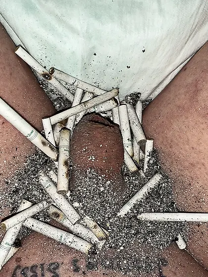 Sissy’s weekly ashtray- sissy couldn’t cum!