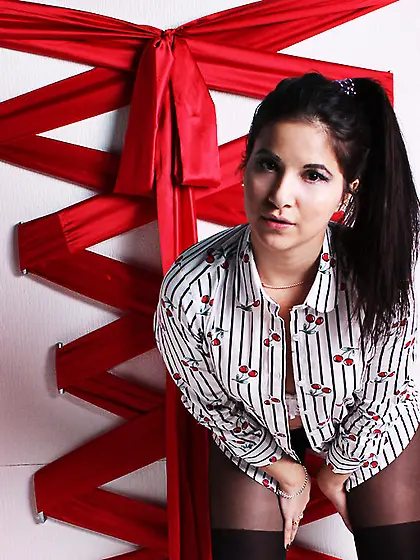 White teen black hair