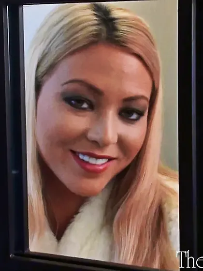 Swarthy blondie white lingerie