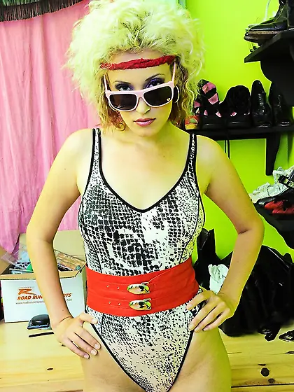 Naughty blonde model retro