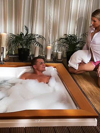 Hot blonde white shirt