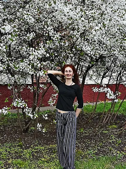 In white cherry-flowers