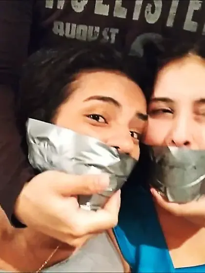 Two Girls Bound And Taken By Couple - Selfgags