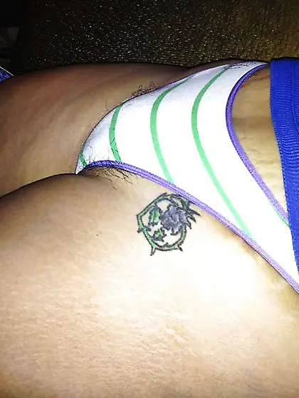 Cute wooly latina mummy displays her undies.