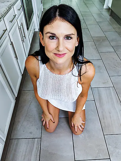 Sienna Rae rides stepson's cock with her panties on