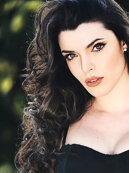 White girl black hair