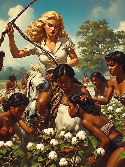 plantation mistress and slaves