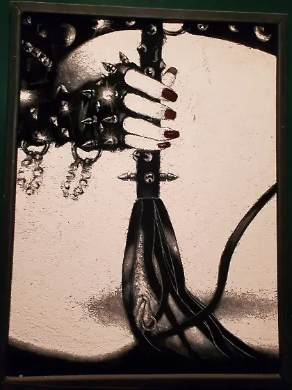 "Flower" a black velvet painting by me