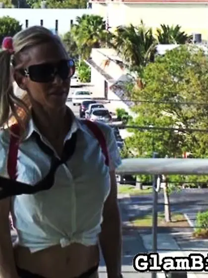 Blonde bitch short skirt