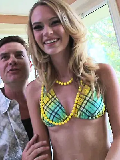 Skinny blonde small tits