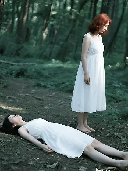 Lesbian Lovers Die in their bare feet - Woods