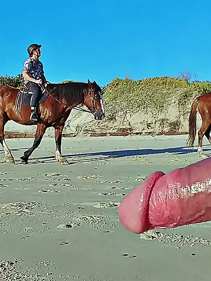 Public erection CFNM flasher exhibitionist beach