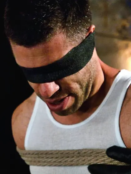 Blindfolded dudes fucked gay