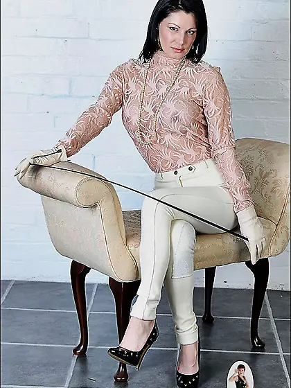 Lady Sonia takes her sexy white pants off and shows us her amazi