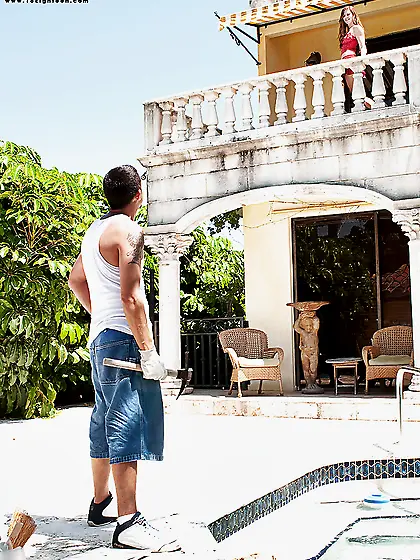 Tiny redhead blowjob