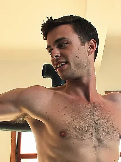 Young man gets tied up in ropes and drilled...