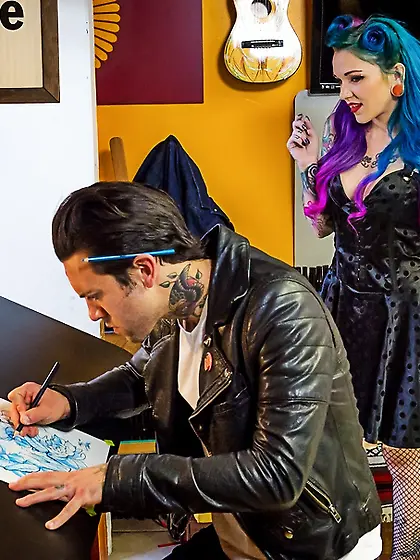 Tattooed chick multi colored