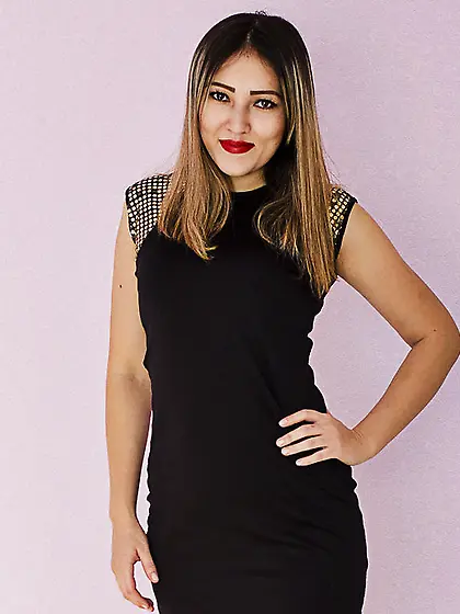 Asian teen with brown hair and big tits