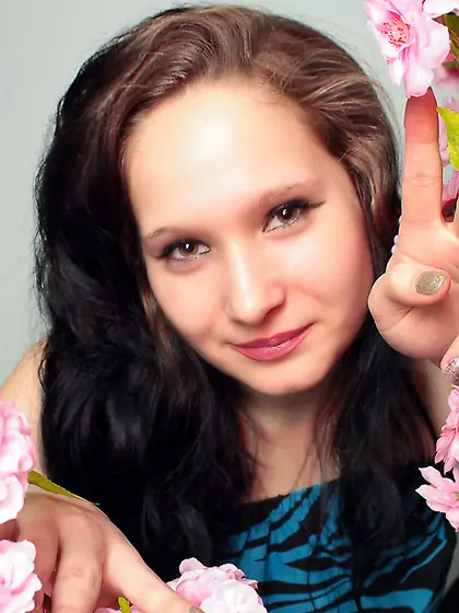 White teen black hair