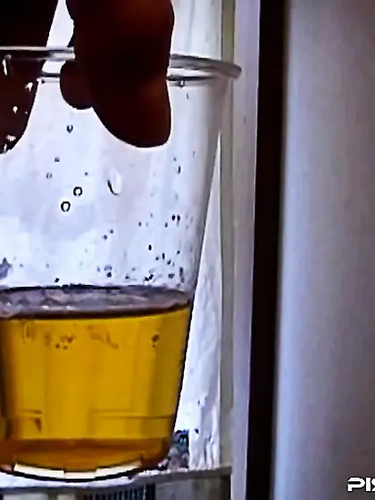 Japanese cutie takes pee