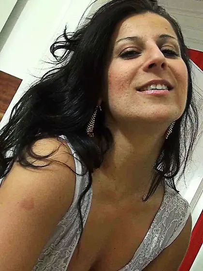 Brunette mom mouthful jizz