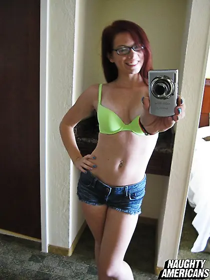 The well shaved pussy slit of beautiful Aubrey James is filled w