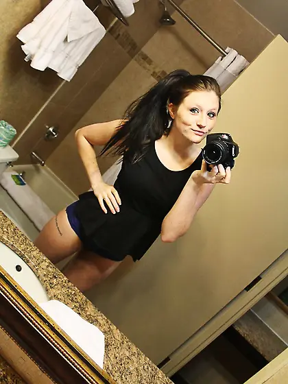 Teen looking brunette chick Freckles is doing horny self shootin