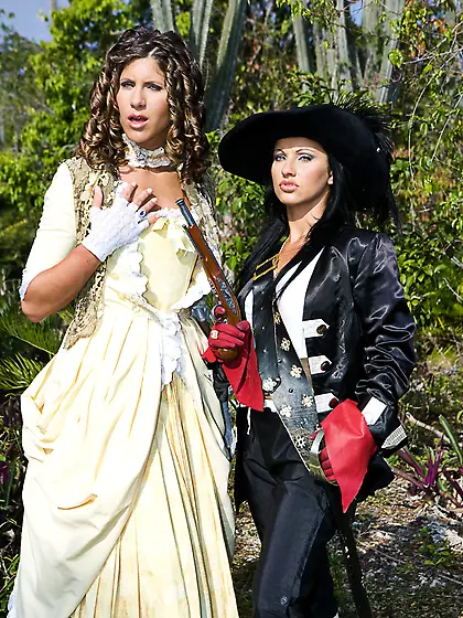 Girls guns outdoor countryside