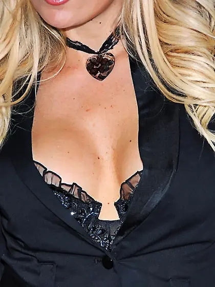 Monica Mayhem takes her classy elegant outfit off and then jumps